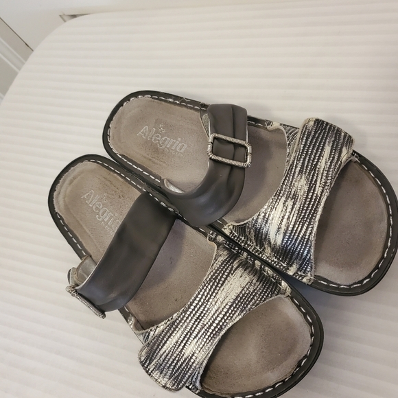 Alegria Karmen Wrapture Grey & White Sandals Size 39 = US 9 - Picture 8 of 11